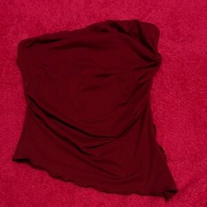 SHEIN Deep Red Strapless Top